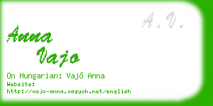 anna vajo business card